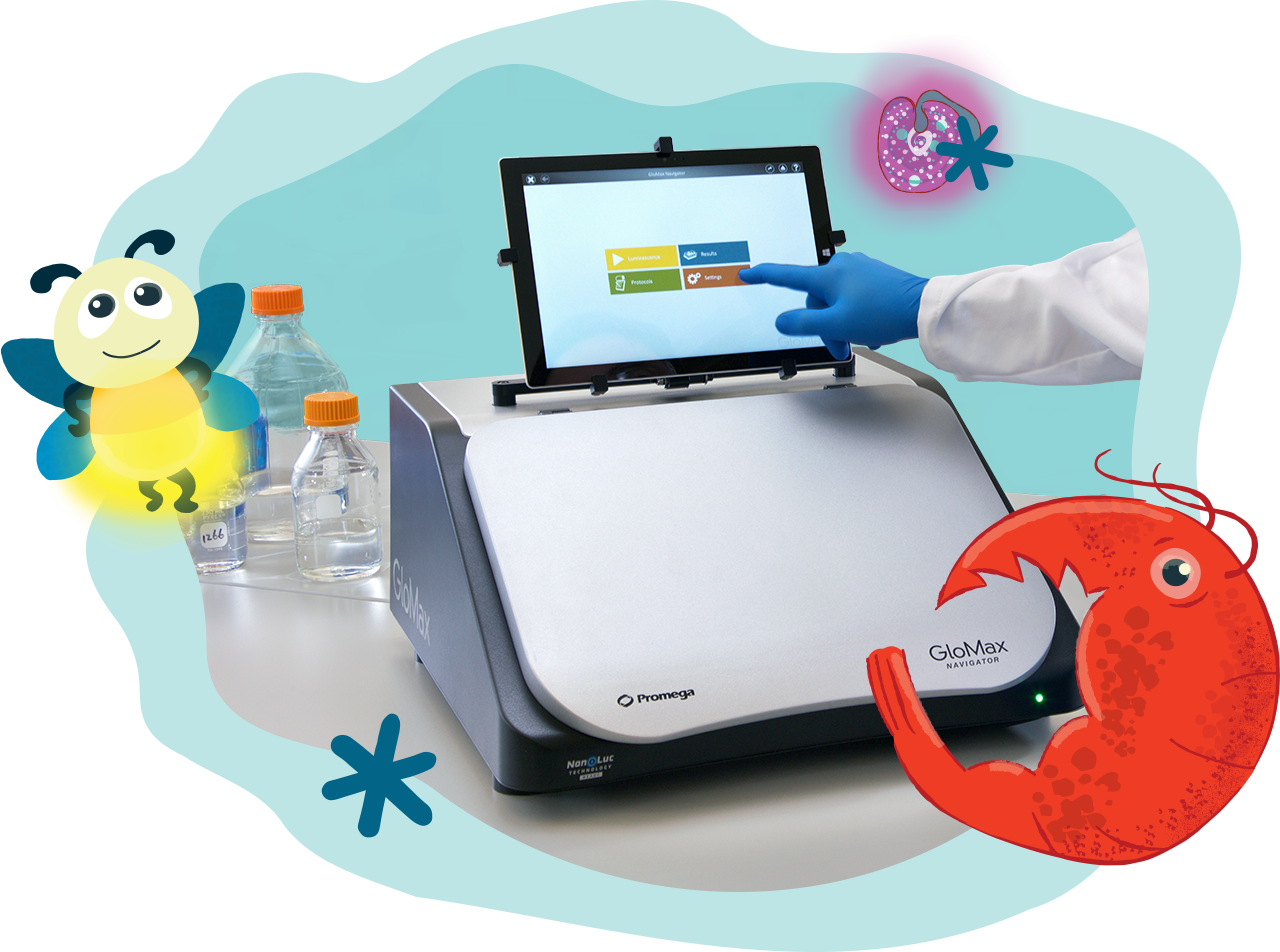 GloMax Navigator Demo with Promega Characters